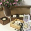 "Semplice", confezione regalo sapone artigianale (scatola 3 saponette e portasapone in legno) - immagine 9