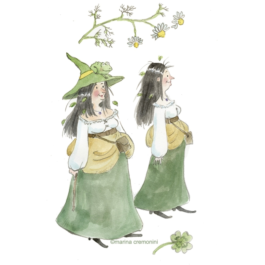 La Strega Camomilla: un viaggio magico tra erbe, cura e riconnessione con la Natura 4 studi per il personaggio strega camomilla